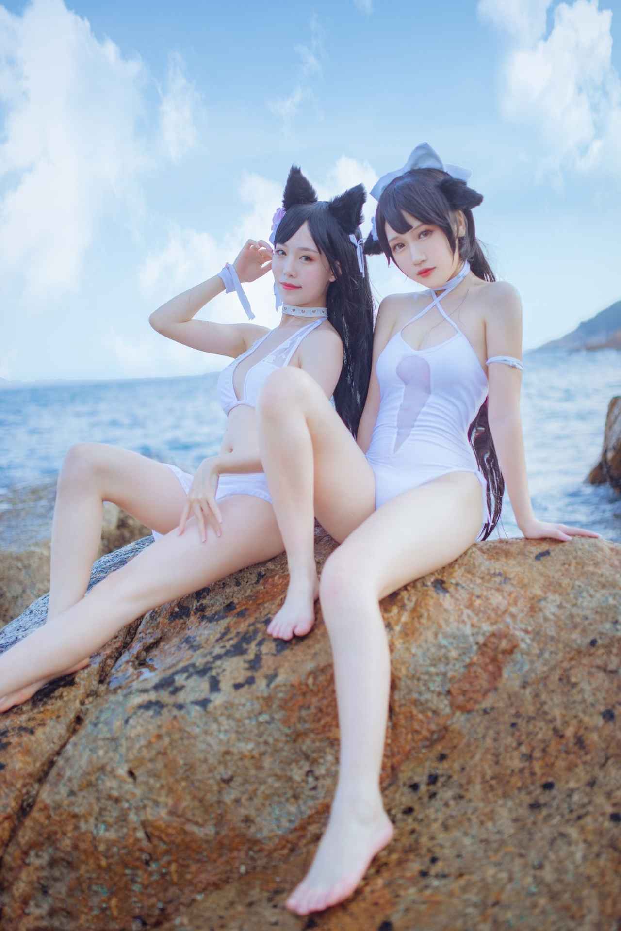 不呆猫No.001-獒犬海边泳装 抖娘×不呆猫 [41P]